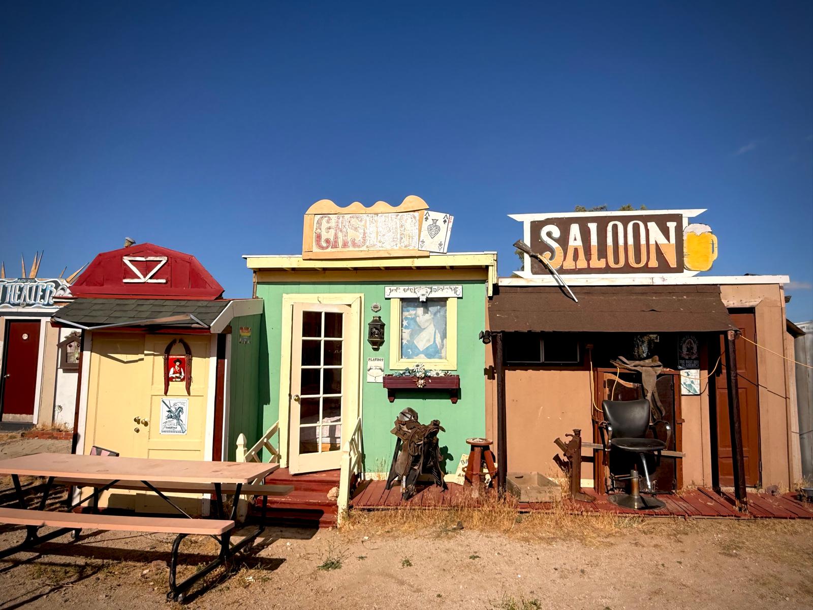 The saloon and casino fronts on the Hikertown set