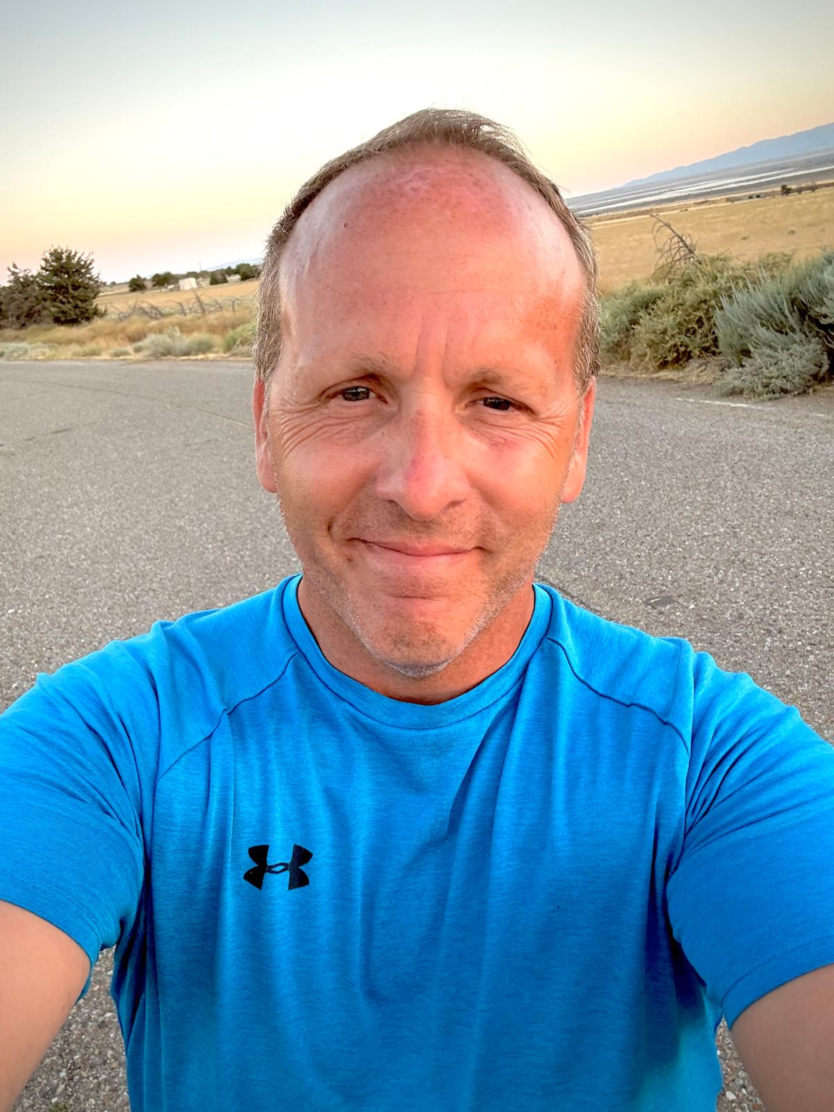 Director Ed Brown on location in the desert at dusk
