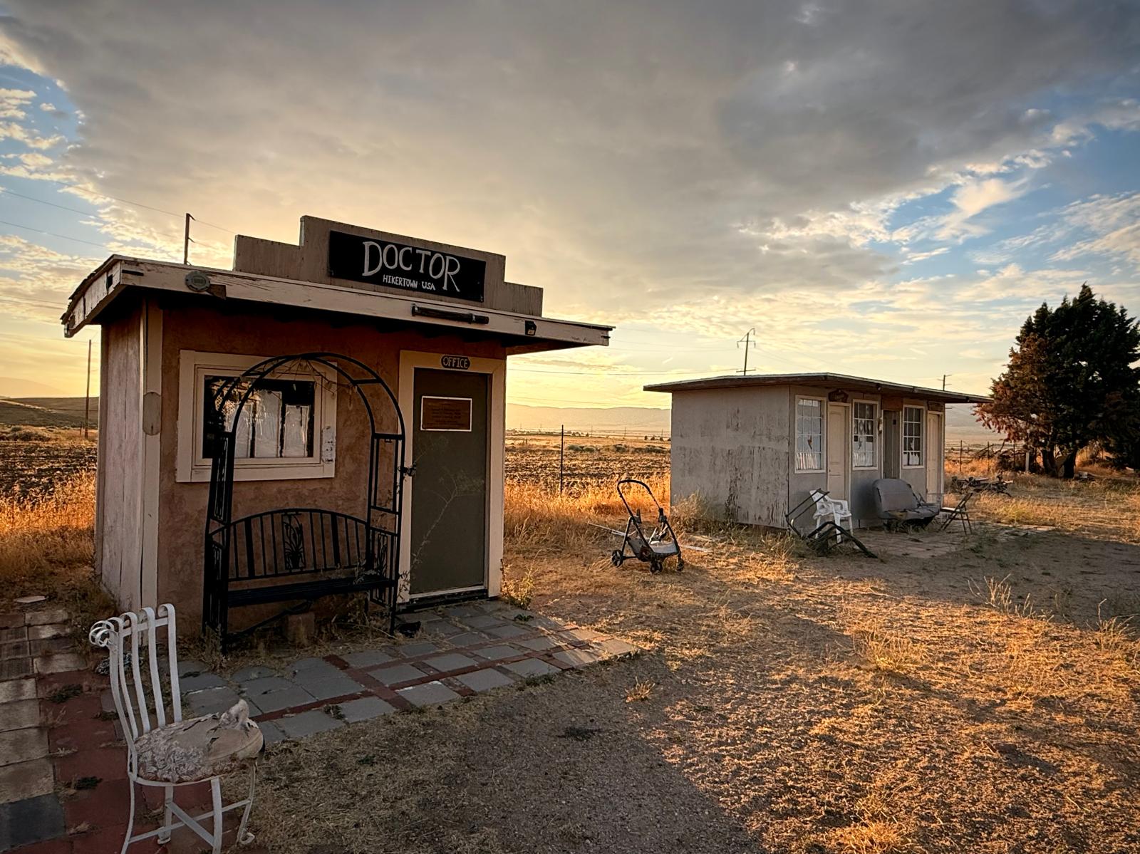 The Doctor's office shack and its neighbor in first light