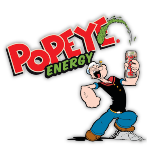 Popeye Energy — Popeye raising a can of Popeye Energy
