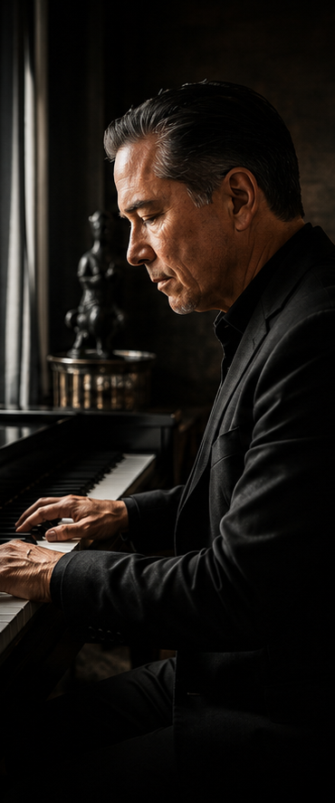 Scott Chávez at the piano